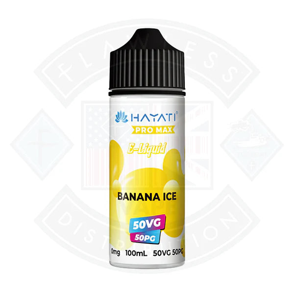 Hayati Pro Max 50/50 - Banana Ice 0mg 100ml Shortfill