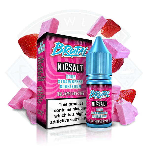 Just Juice Brutal - Sour Strawberry Bubblegum Nic Salt 10ml E-liquid