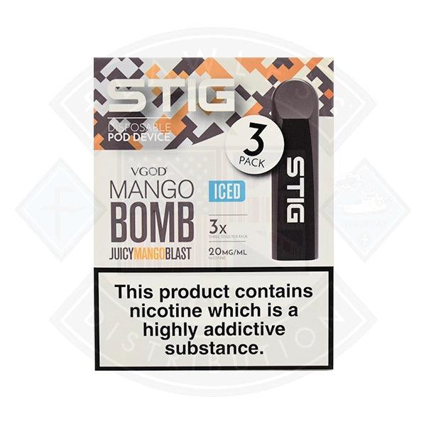 Stig Disposable Pod Device - Mango Bomb Juicy Mango Blast Iced 1.2ml 3 pack - Flawless Vape Shop