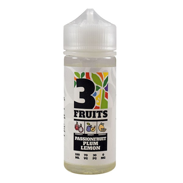 3 Fruits Passionfruit Plum Lemon 0mg 100ml Shortfill