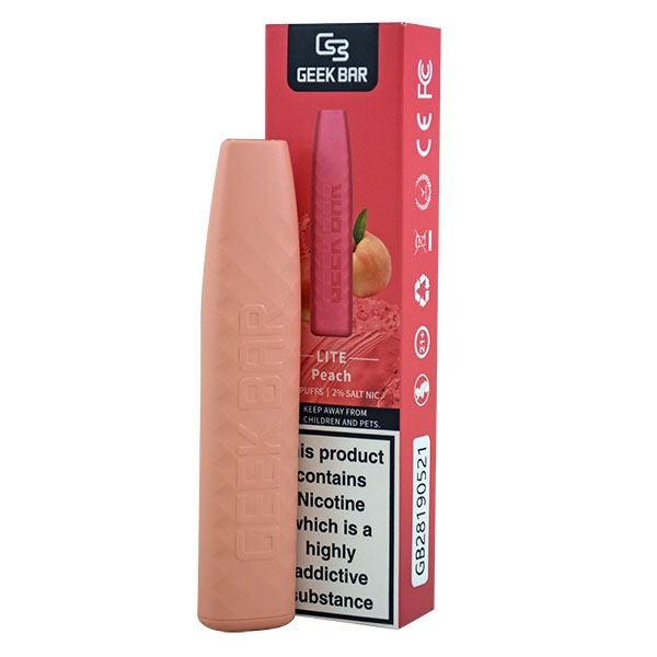 Geek Bar Lite Disposable Vape Peach 2% Salt Nic/1.8ml