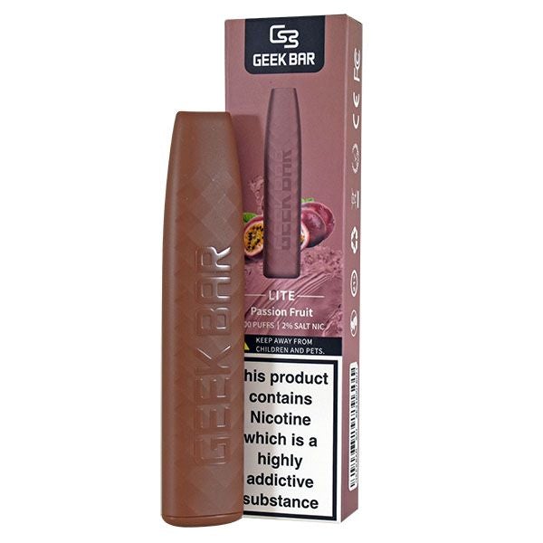 Geek Bar Lite Disposable Vape Passion Fruit 2% Salt Nic/1.8ml