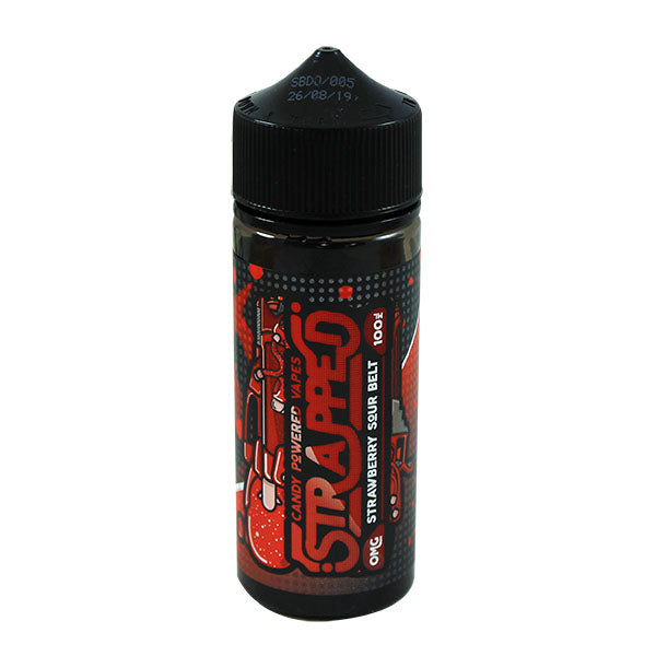 Strapped Candy Powered - Strawberry Sour Belt 0mg 100ml Shortfill E Liquid