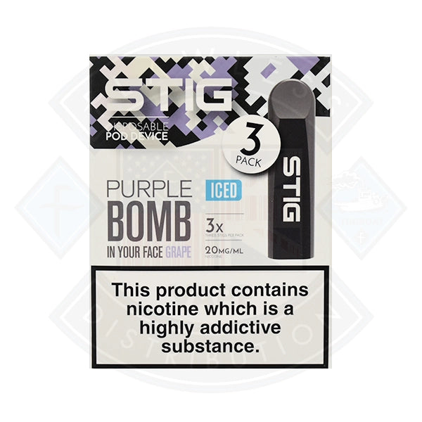 Stig Disposable Pod Device - Purple Bomb in Your Face Iced 1.2ml 3 pack