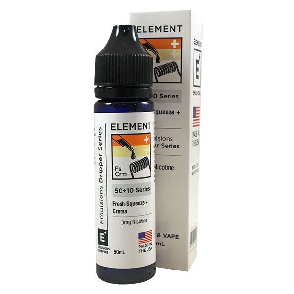 Element E-Liquid Emulsions- Fresh Squeeze + Crema 0mg 50ml Shortfill